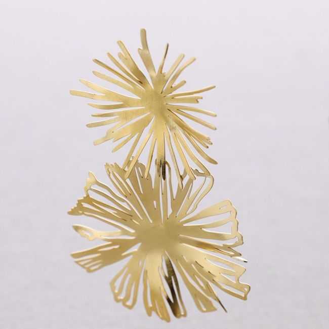 DOUBLE FLOWER SPARKLING STEEL EARRINGS