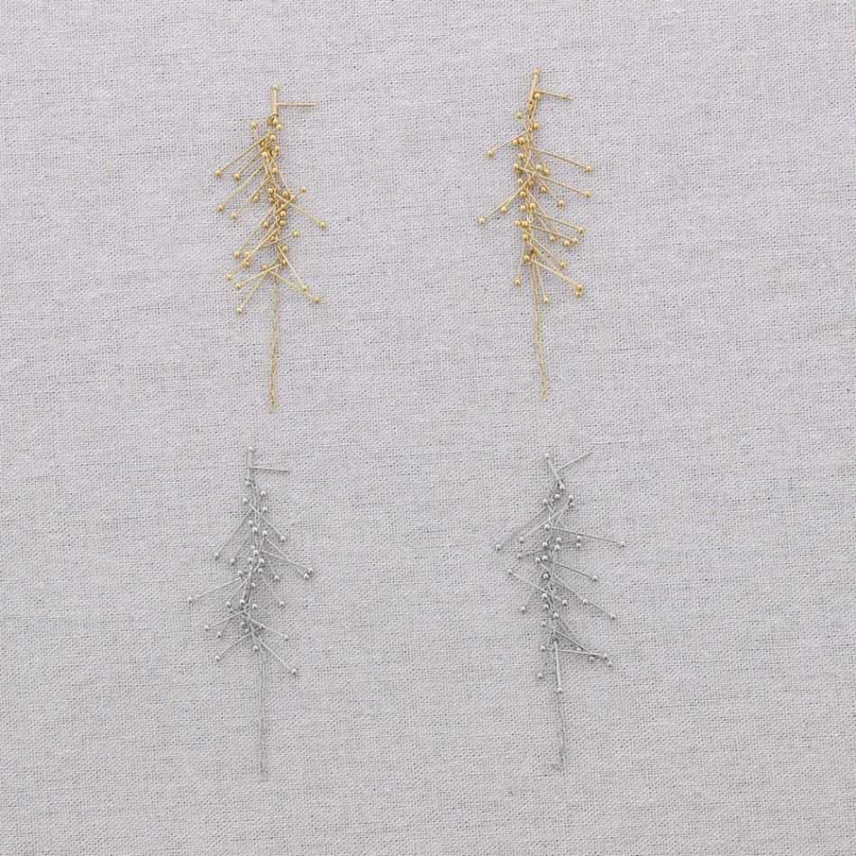 STEEL PENDANT EARRINGS WITH RODS