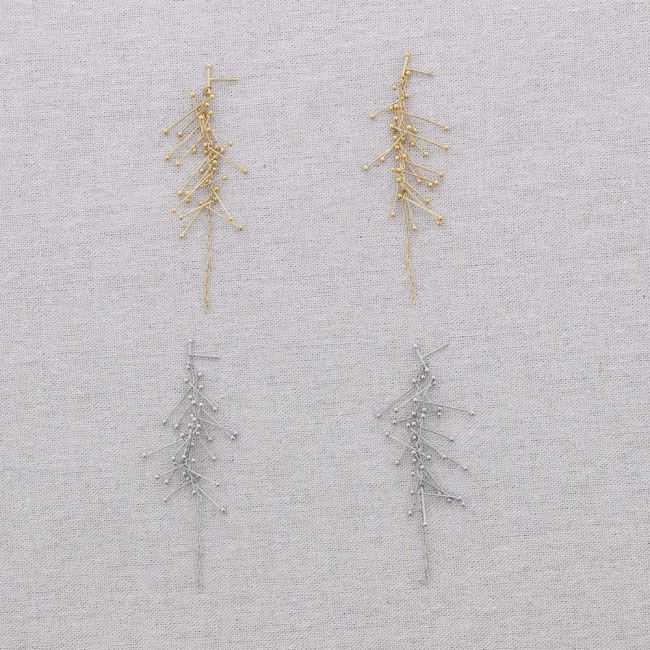 STEEL PENDANT EARRINGS WITH RODS