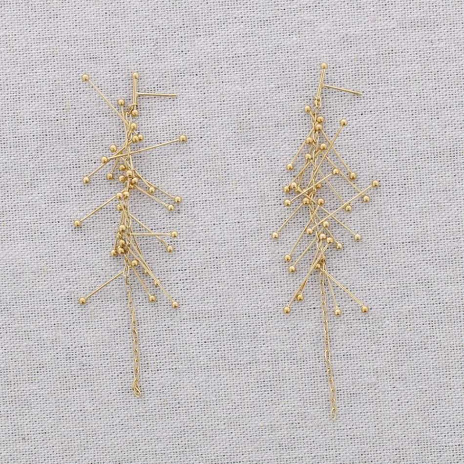STEEL PENDANT EARRINGS WITH RODS