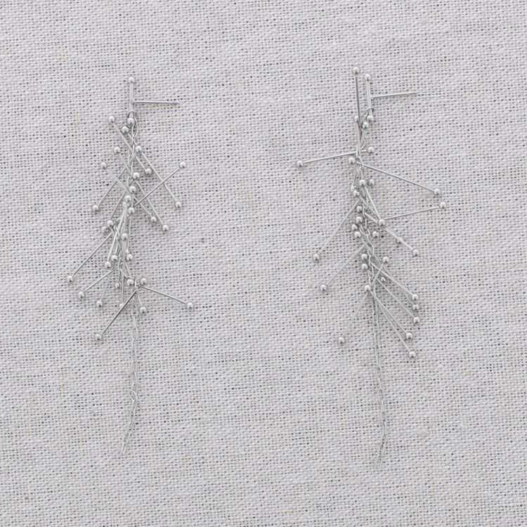 STEEL PENDANT EARRINGS WITH RODS 2