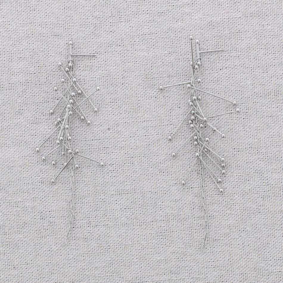 STEEL PENDANT EARRINGS WITH RODS