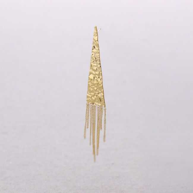 TRIANGULAR STEEL EARRINGS WITH FRINGE