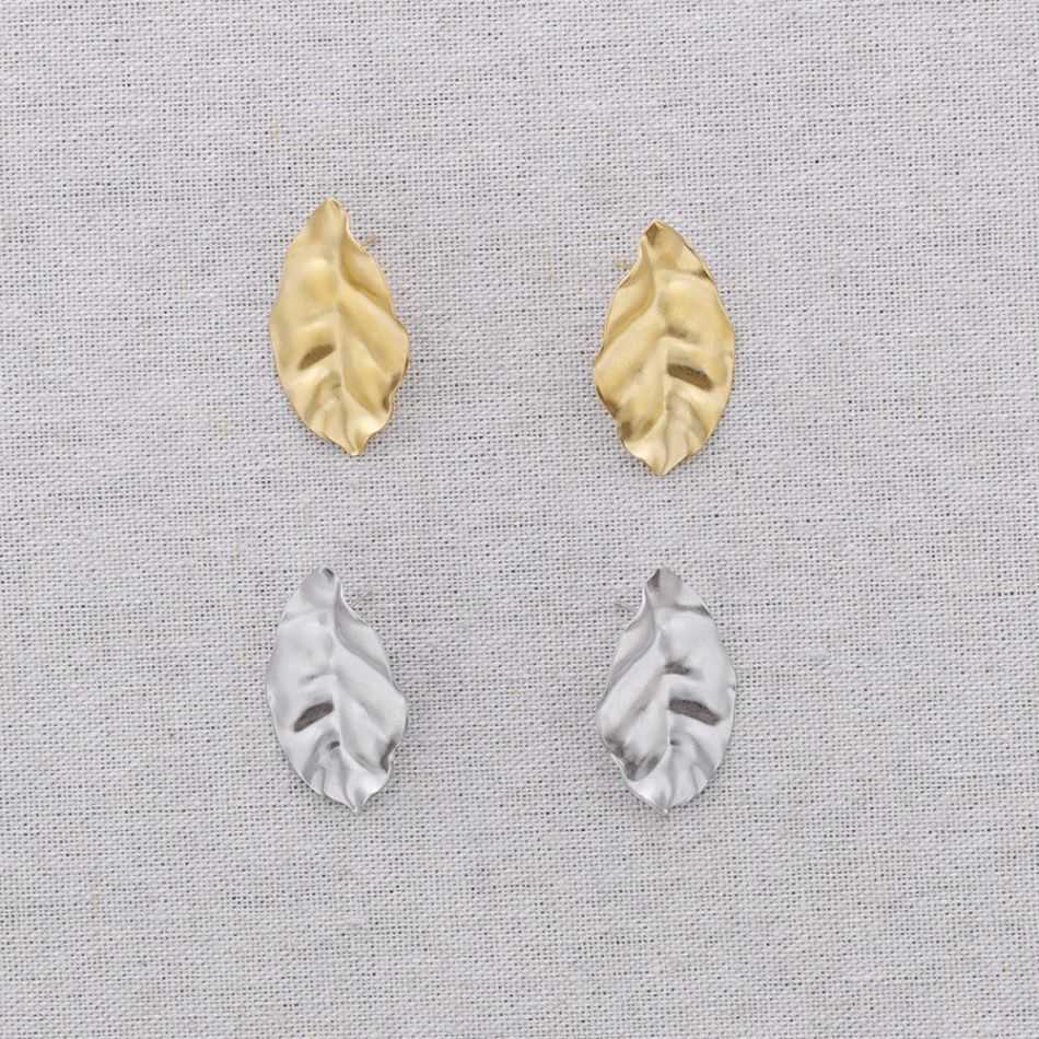 STEEL LEAF EARRINGS