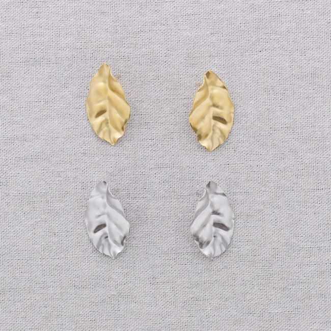 STEEL LEAF EARRINGS