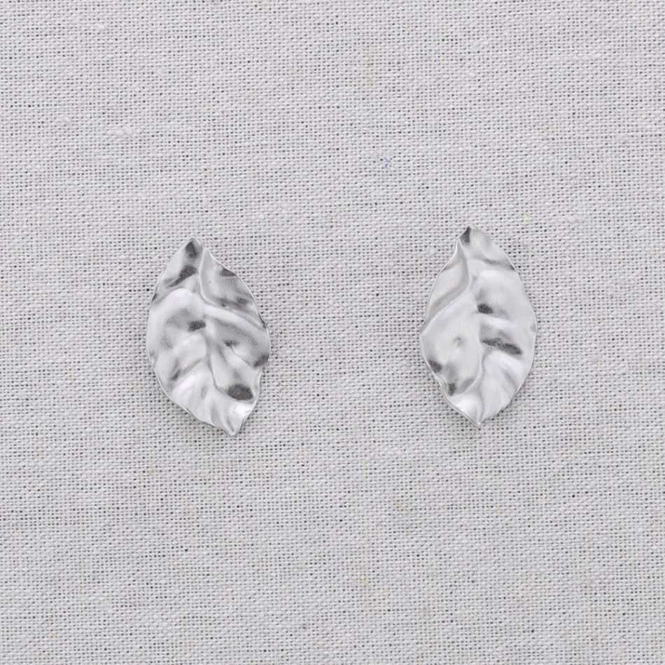 STEEL LEAF EARRINGS