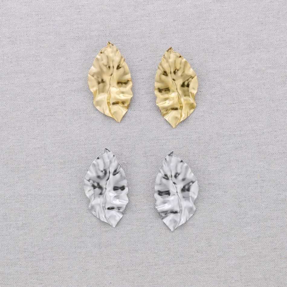 STEEL LEAF EARRINGS