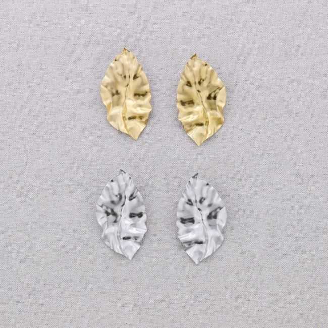 STEEL LEAF EARRINGS