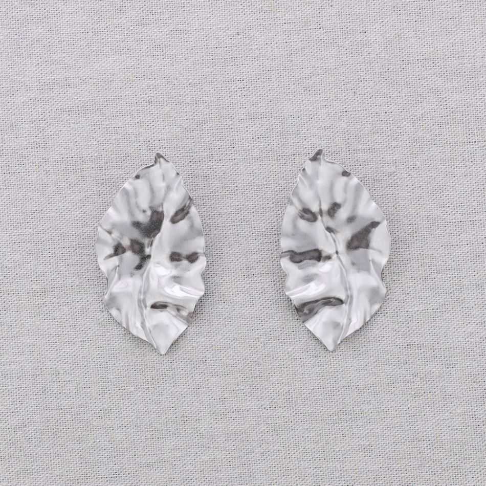 STEEL LEAF EARRINGS