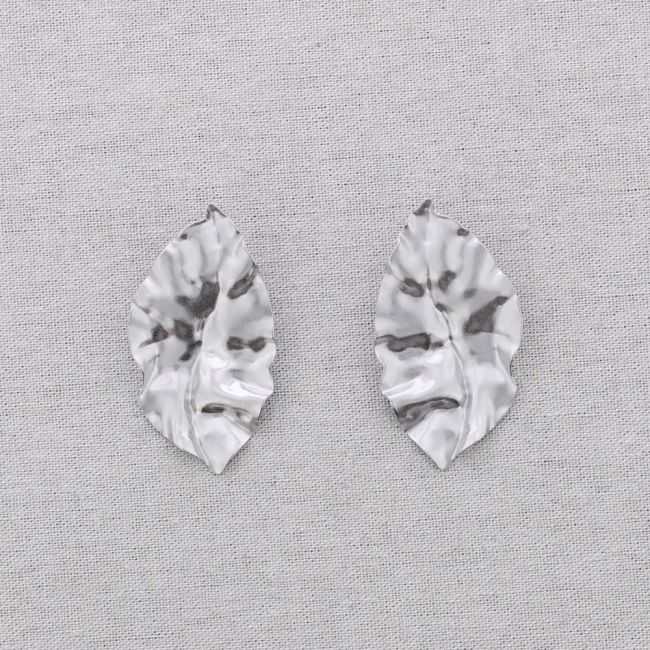 STEEL LEAF EARRINGS