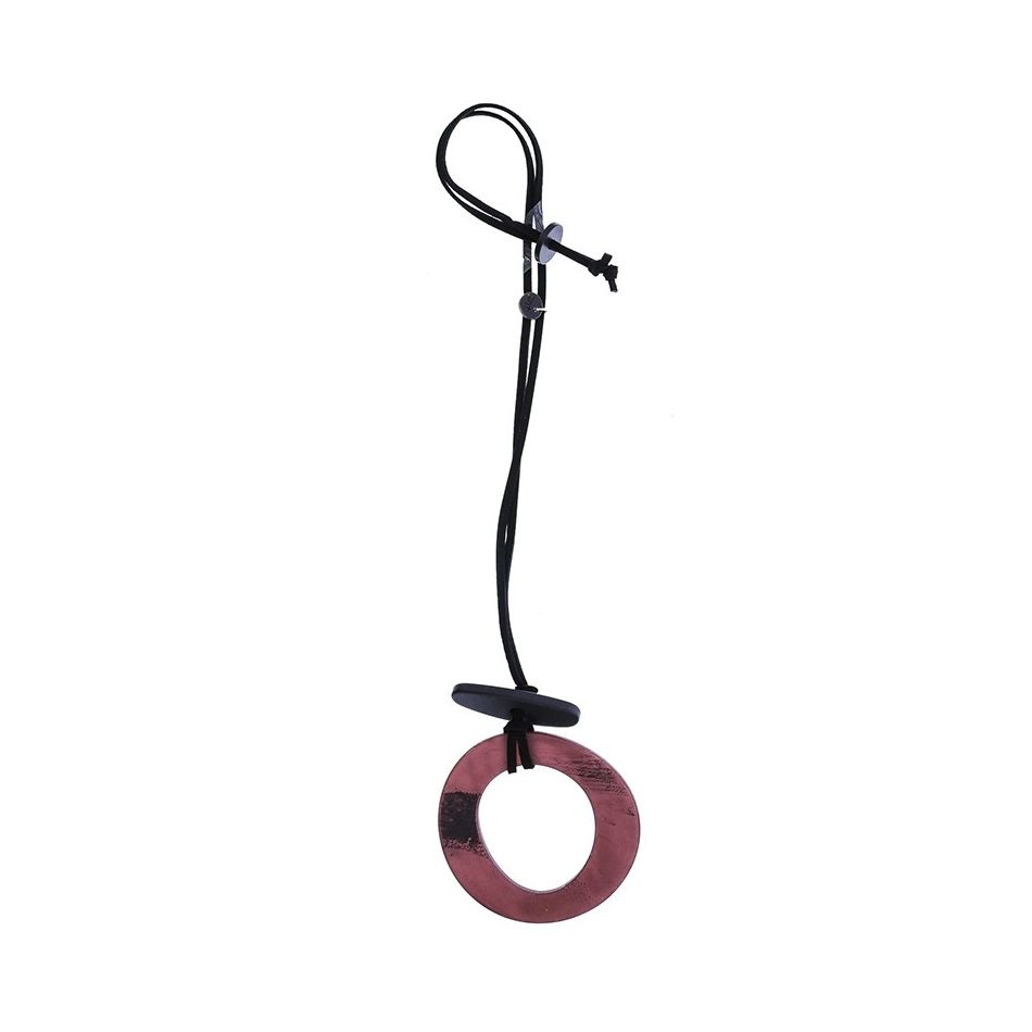 LONG RESIN CIRCLE PENDANT NECKLACE