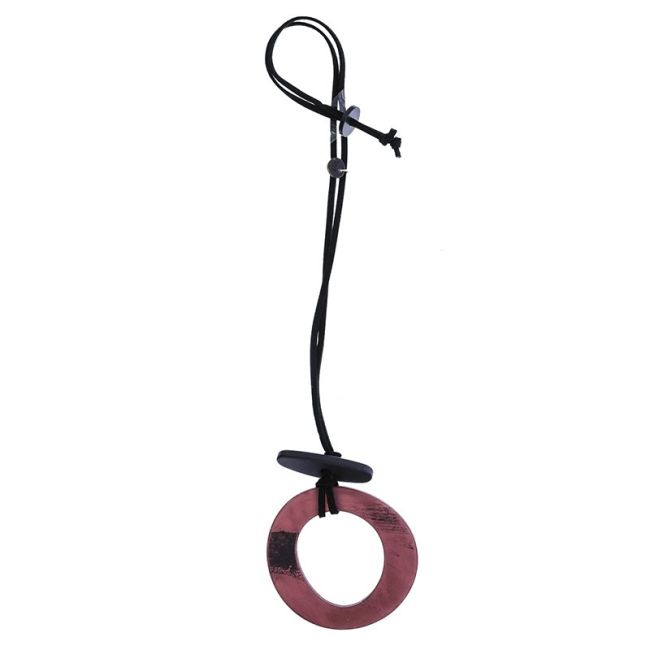 LONG RESIN CIRCLE PENDANT NECKLACE