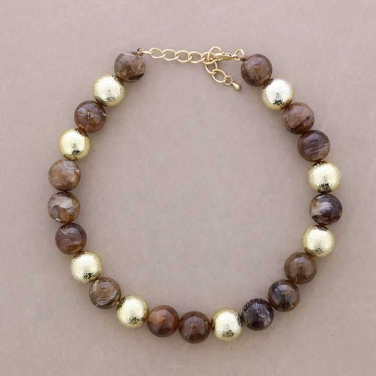 CHOKER WITH BEADS, BALLS, METALLIC FINISH, AND RESIN 2