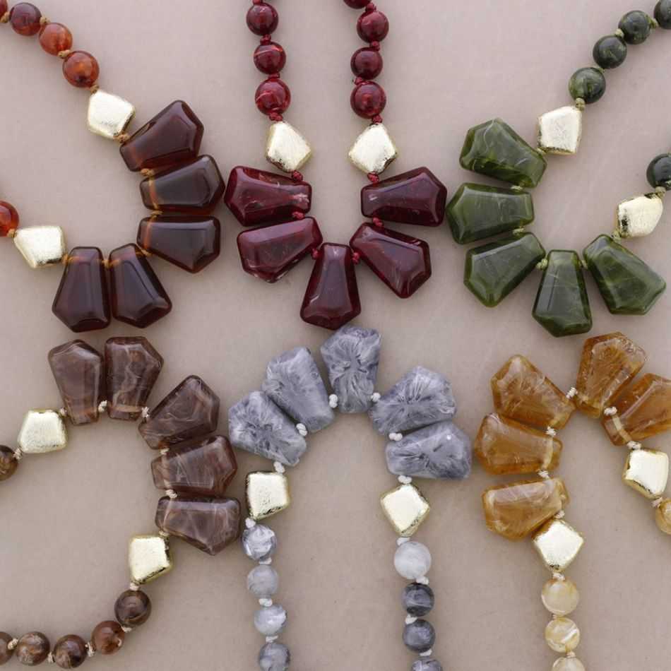 CHOKER WITH BEADS, METALLIC FINISH, AND RESIN