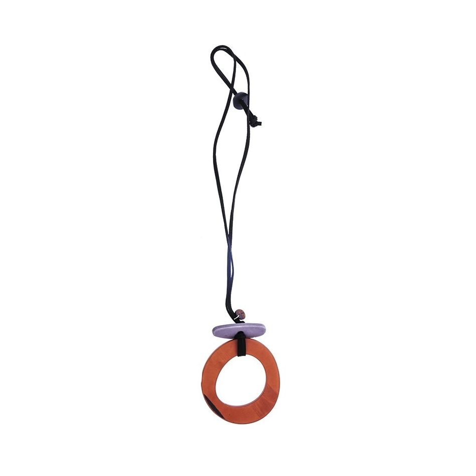 LONG RESIN CIRCLE PENDANT NECKLACE