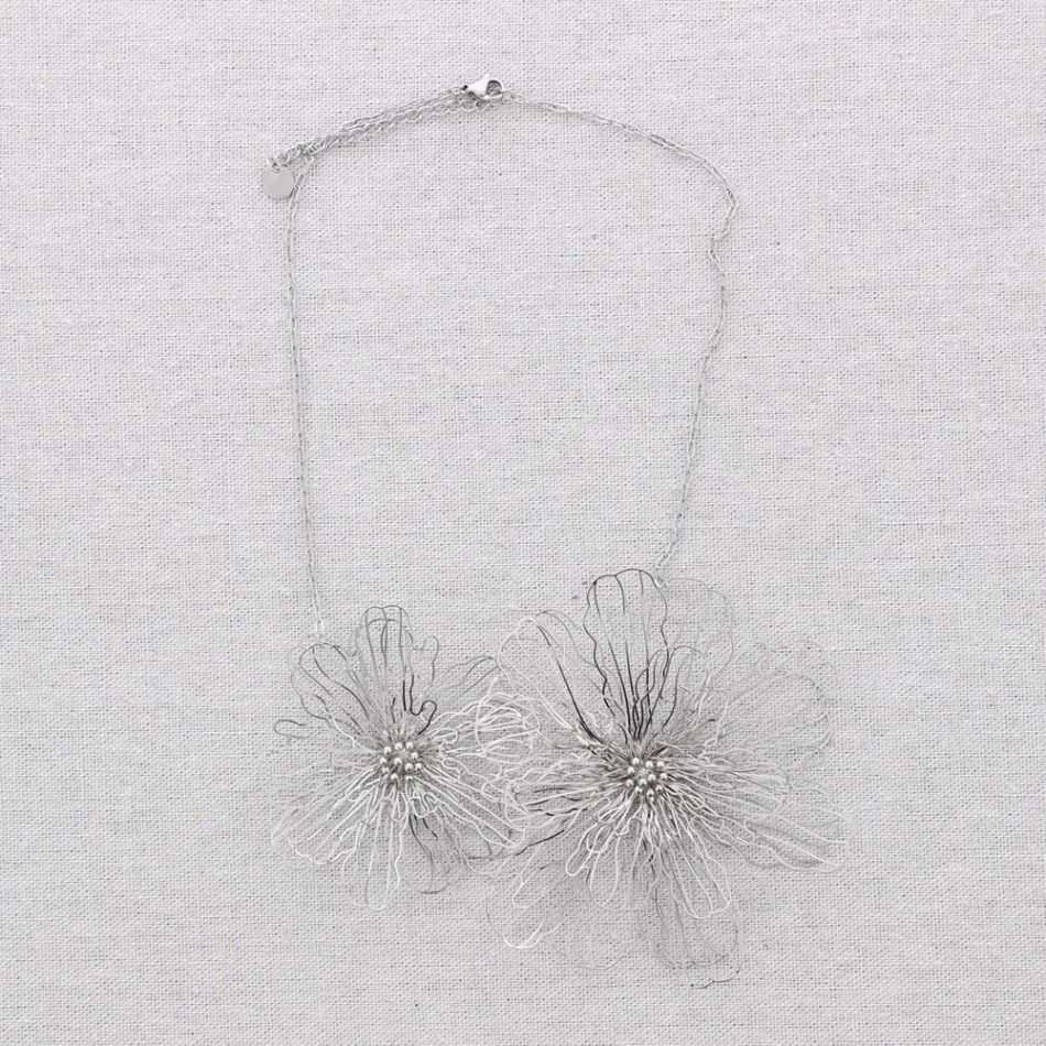 GARGANTILLA ACERO DOBLE FLOR FILIGRANA