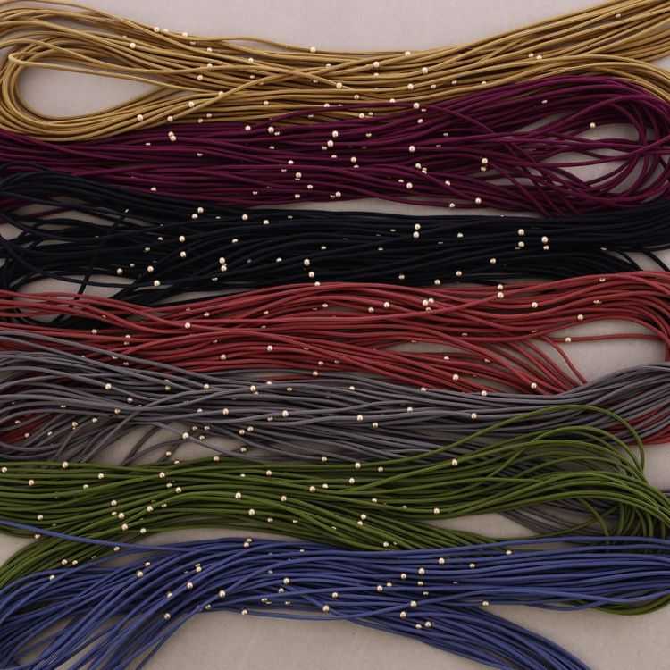 LONG ELASTIC MULTI-STRAND NECKLACE METAL BEADS 2