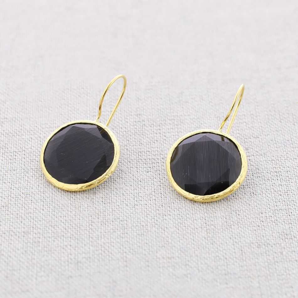 BRONZE PENDANT MEDAL EARRING