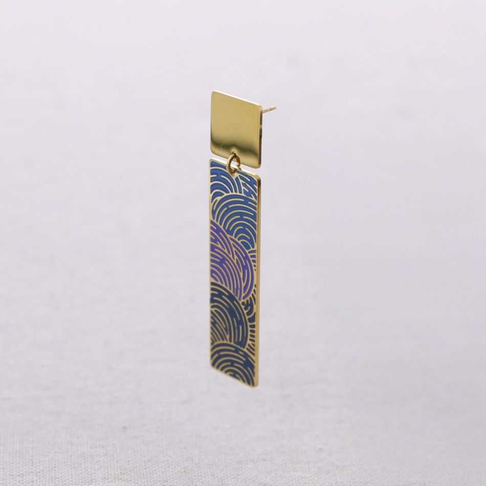 STEEL ENAMEL PENDANT EARRINGS