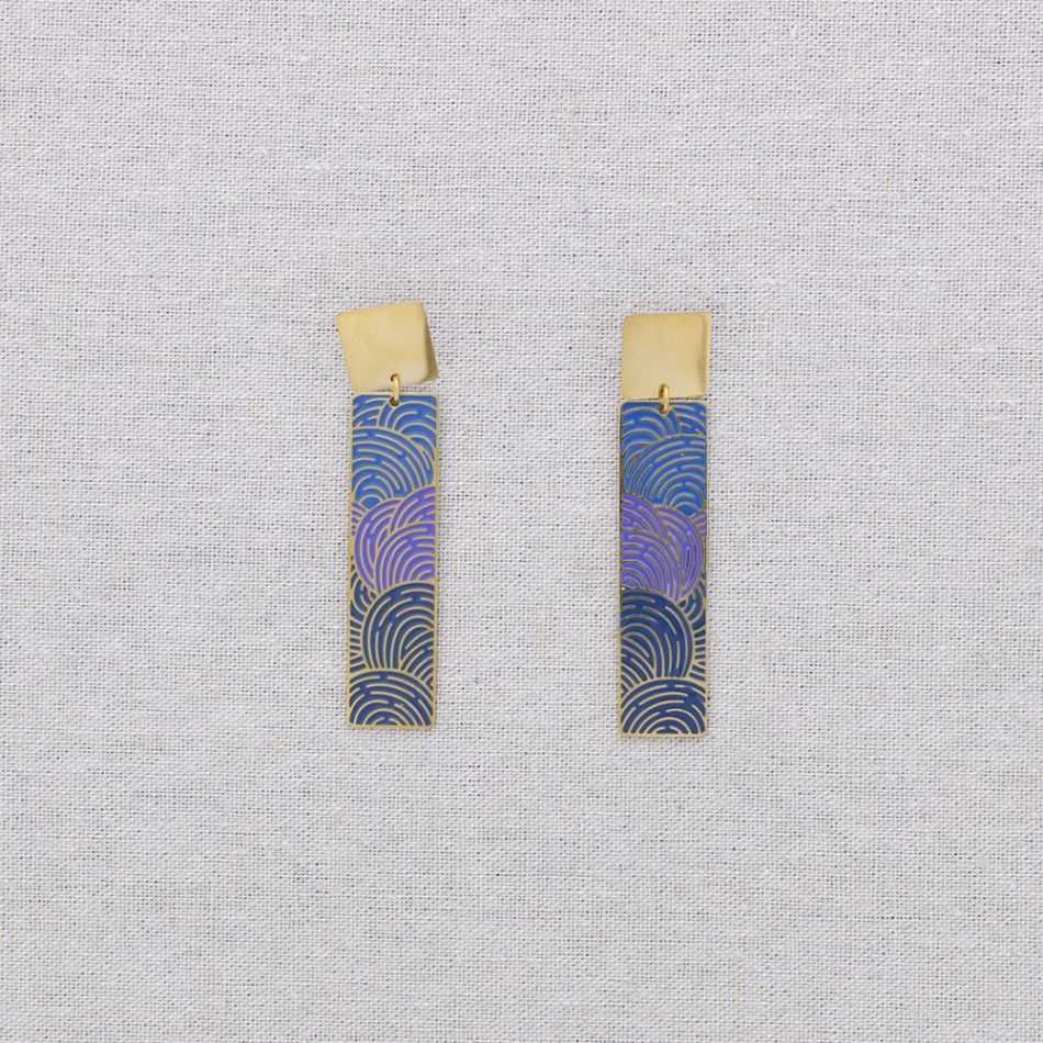 STEEL ENAMEL PENDANT EARRINGS