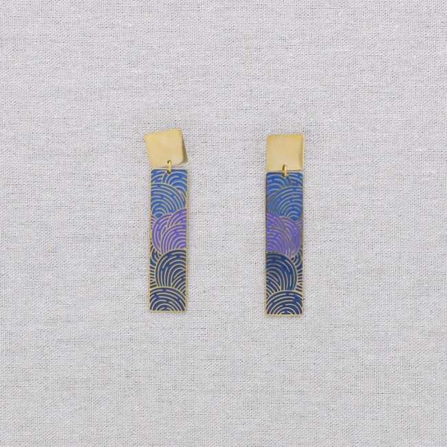 STEEL ENAMEL PENDANT EARRINGS