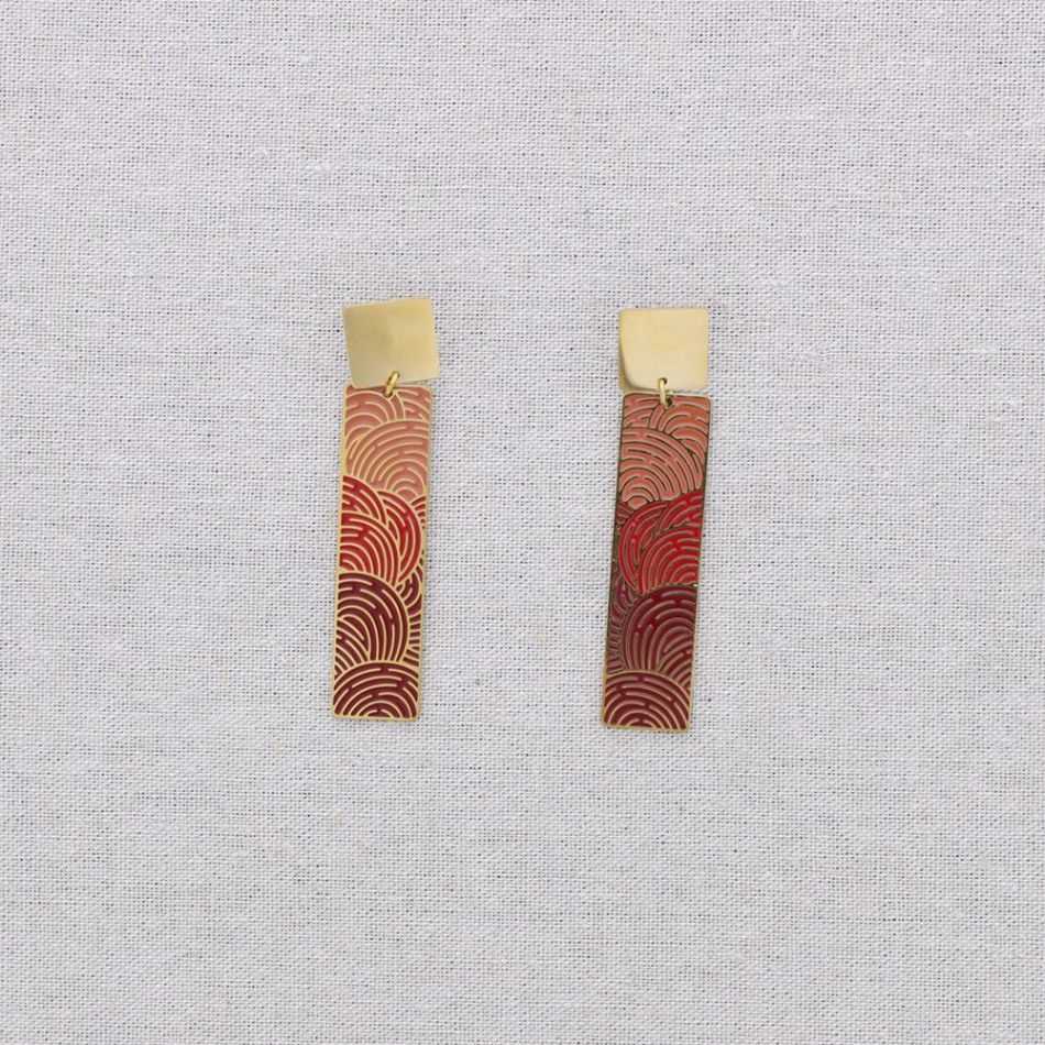 STEEL ENAMEL PENDANT EARRINGS