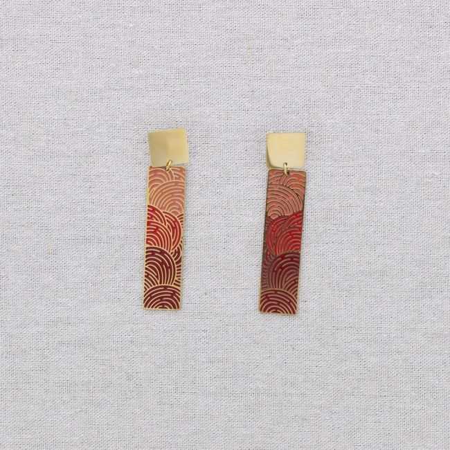 STEEL ENAMEL PENDANT EARRINGS