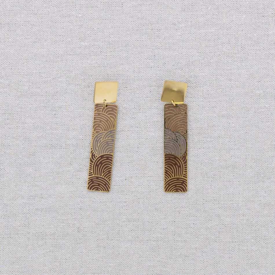 STEEL ENAMEL PENDANT EARRINGS