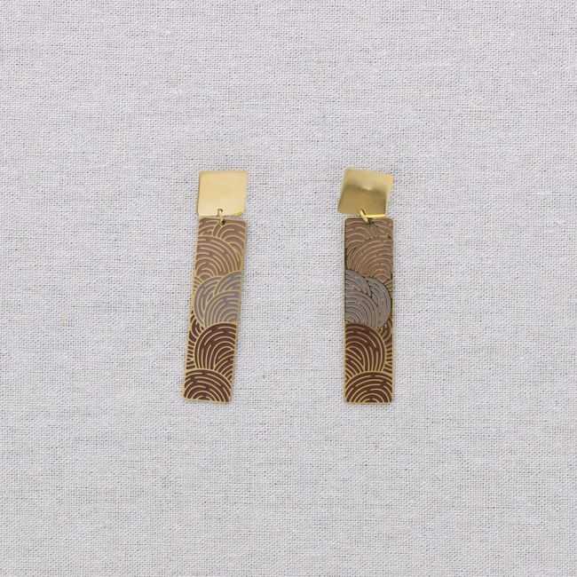 STEEL ENAMEL PENDANT EARRINGS