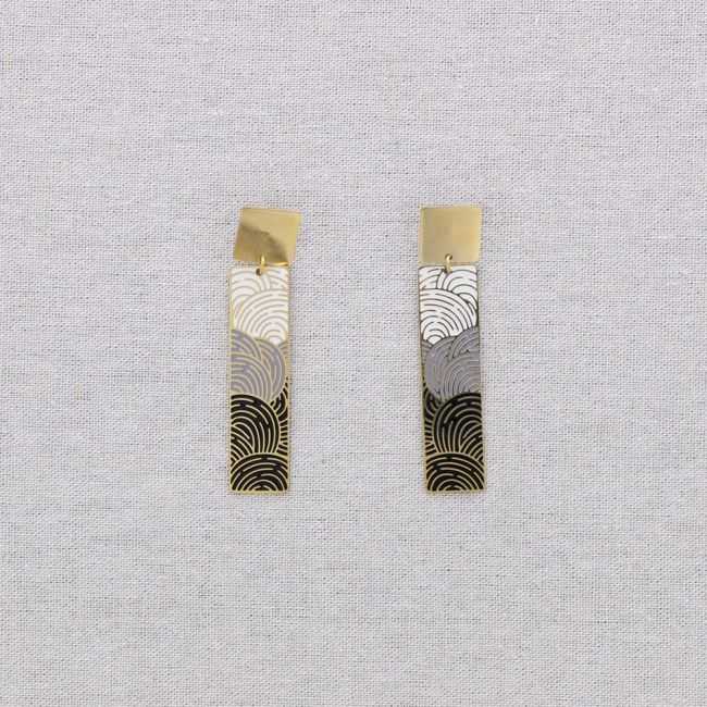 STEEL ENAMEL PENDANT EARRINGS