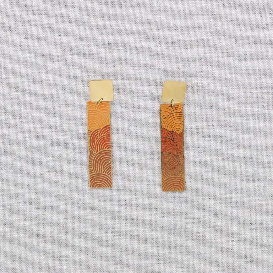 STEEL ENAMEL PENDANT EARRINGS