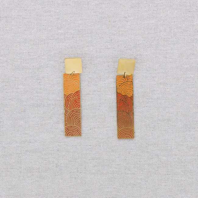 STEEL ENAMEL PENDANT EARRINGS