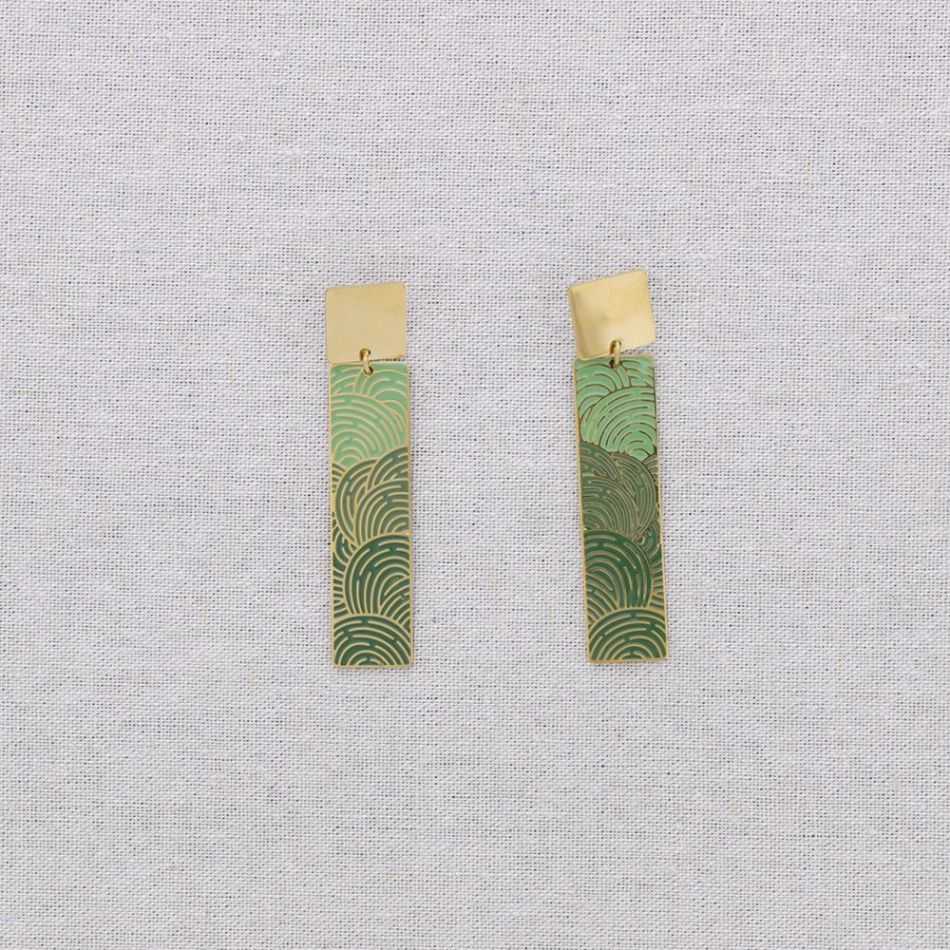 STEEL ENAMEL PENDANT EARRINGS