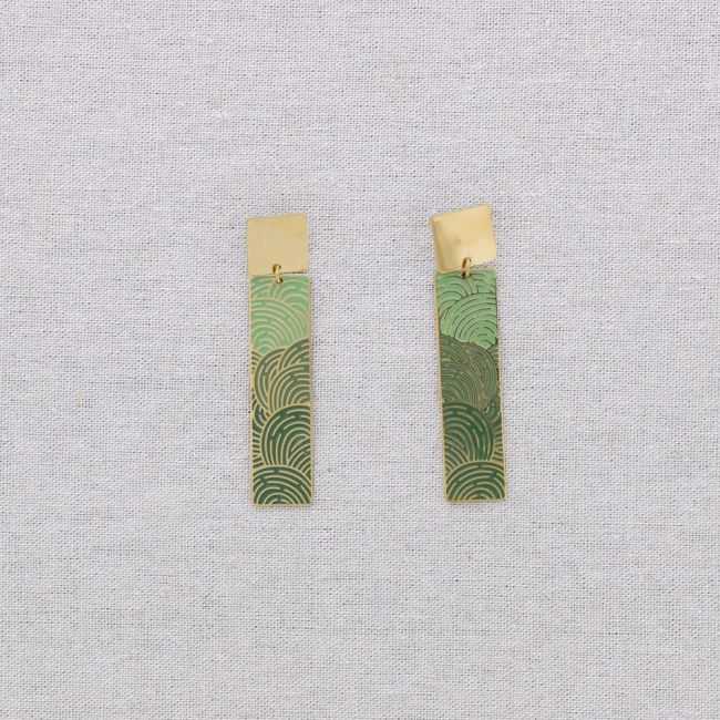 STEEL ENAMEL PENDANT EARRINGS