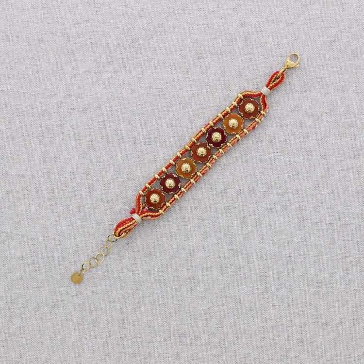 PULSERA ACERO CORDÓN CUENTAS PIEDRAS 2
