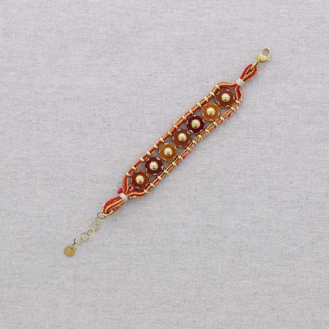 PULSERA ACERO CORDÓN CUENTAS PIEDRAS