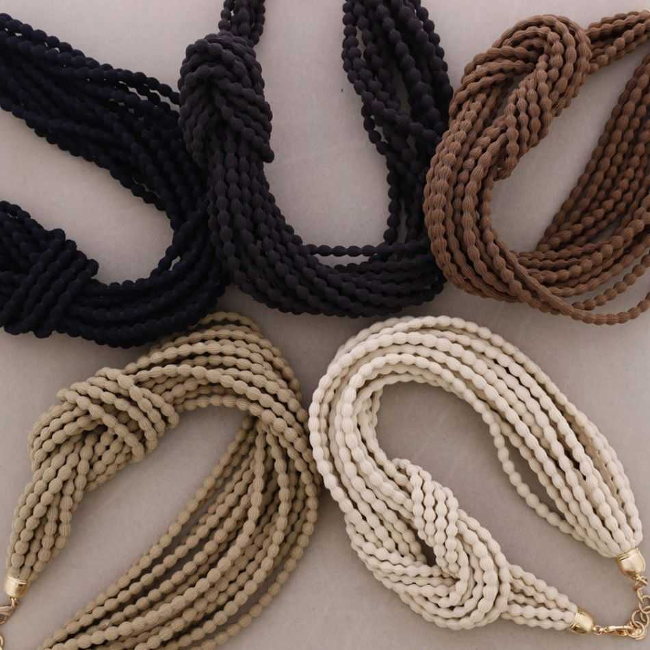 ELASTIC CORD SHORT NECKLACE KNOT