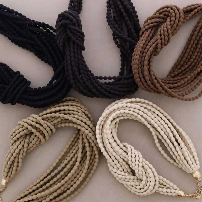 ELASTIC CORD SHORT NECKLACE KNOT
