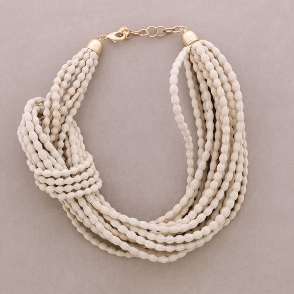 ELASTIC CORD SHORT NECKLACE KNOT