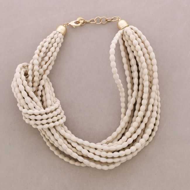 ELASTIC CORD SHORT NECKLACE KNOT