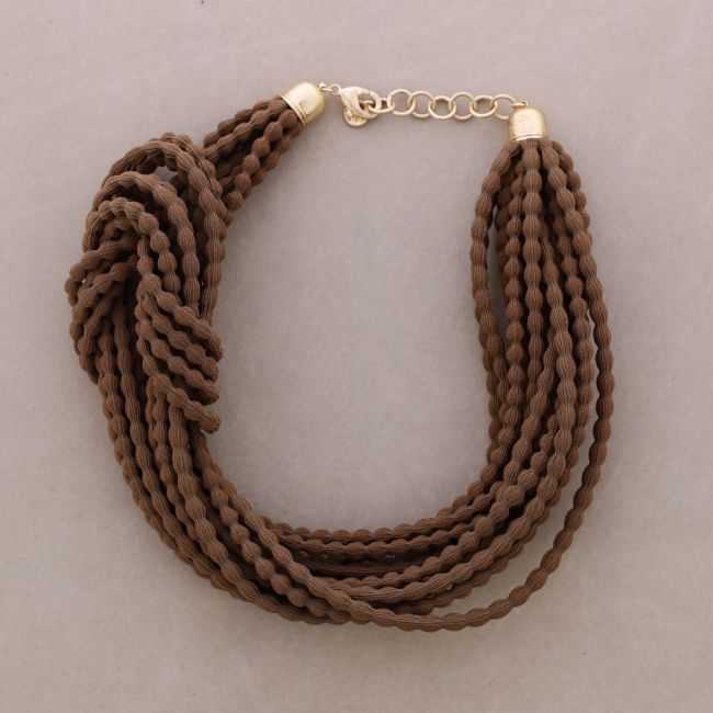 ELASTIC CORD SHORT NECKLACE KNOT