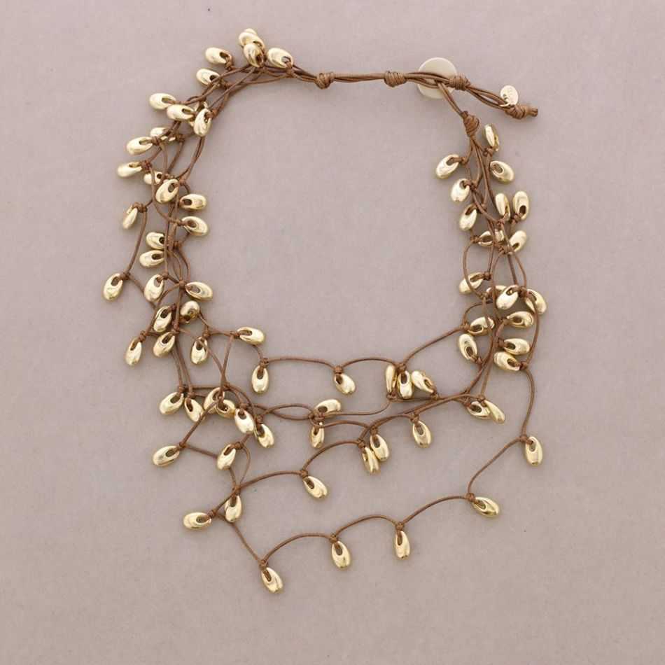 GARGANTILLA MULTI TIRAS COLGANTE GOTAS METAL