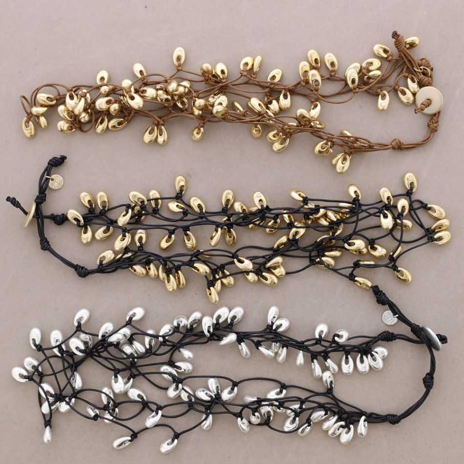 GARGANTILLA MULTI TIRAS COLGANTE GOTAS METAL
