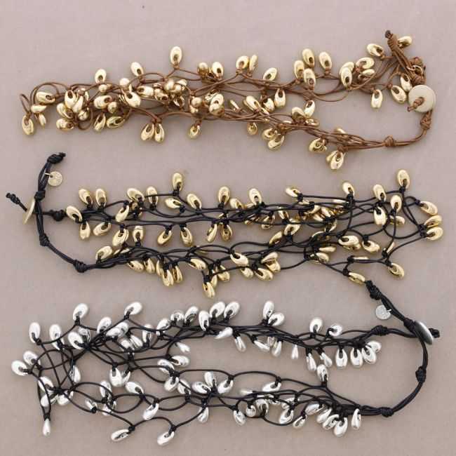 GARGANTILLA MULTI TIRAS COLGANTE GOTAS METAL