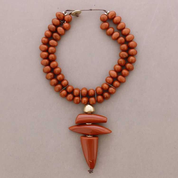 DOUBLE BEAD CHOKER RESIN PENDANT