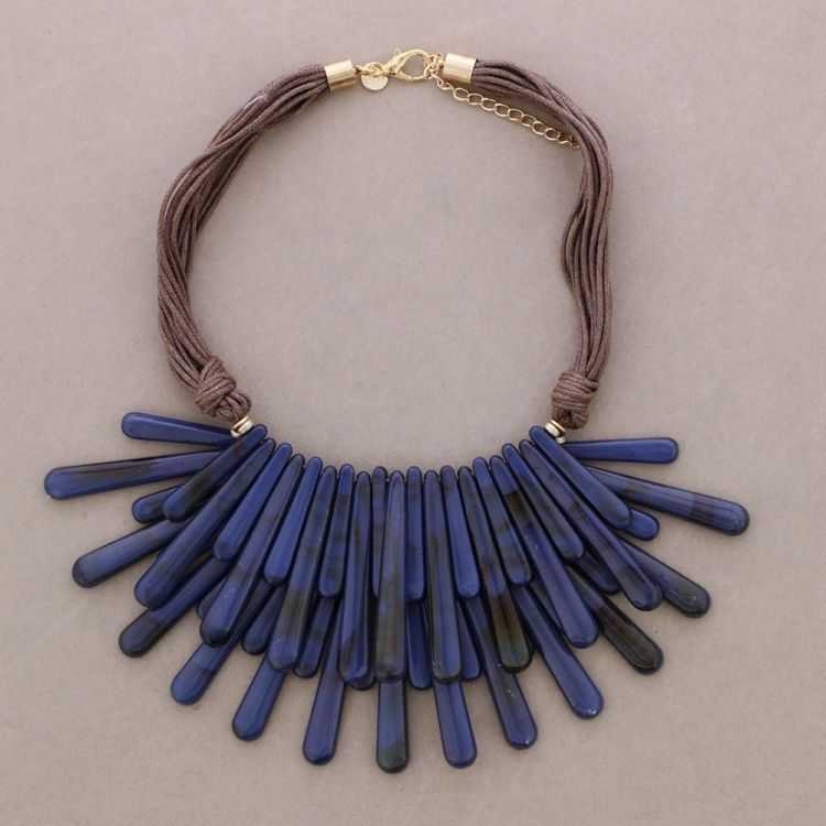 DOUBLE ROW CHOKER WITH RESIN FRINGE