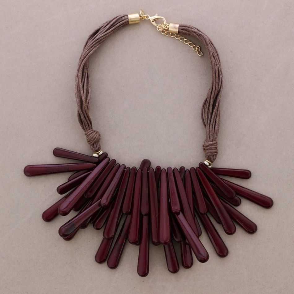 DOUBLE ROW CHOKER WITH RESIN FRINGE
