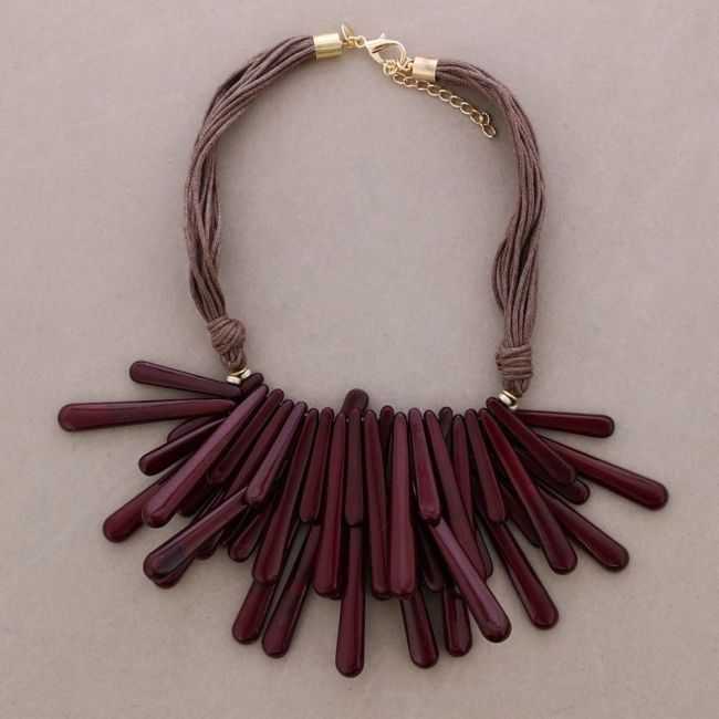 DOUBLE ROW CHOKER WITH RESIN FRINGE