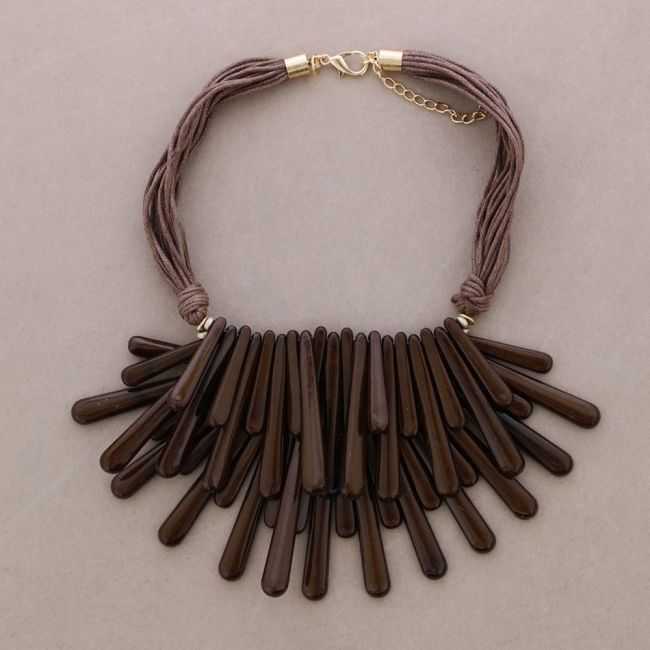 DOUBLE ROW CHOKER WITH RESIN FRINGE