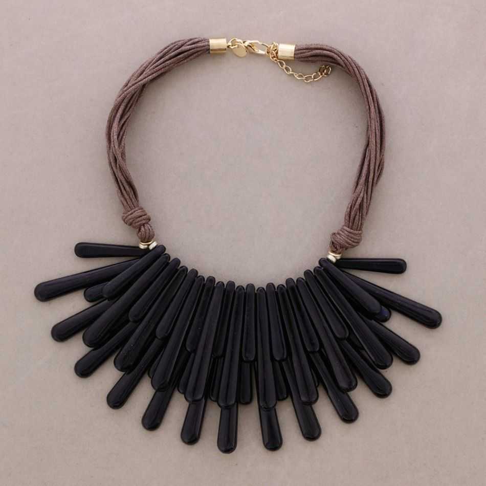 DOUBLE ROW CHOKER WITH RESIN FRINGE